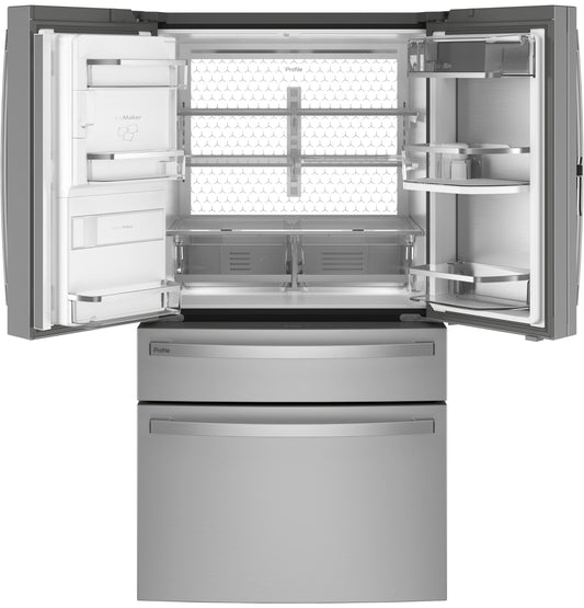 GE APPLIANCES PVD28BYNFS GE Profile™ ENERGY STAR® 27.9 Cu. Ft. Smart Fingerprint Resistant 4-Door French-Door Refrigerator with Door In Door in Stainless Steel - PVD28BYNFS
