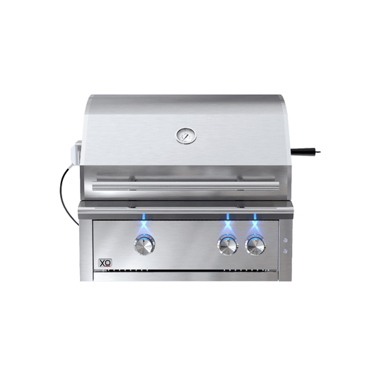 XO APPLIANCE XOGRILL30N 30" Grill 2 Burner with Rotiss Burner NG in Stainless Steel - XOGRILL30N