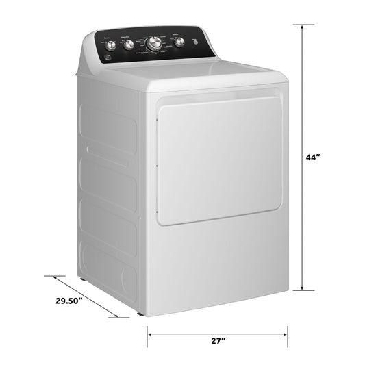 GE APPLIANCES ETD48EASWWB GE® 7.2 cu. ft. Capacity Electric Dryer with Spanish Panel and Up To 120 ft. Venting Black On White - ETD48EASWWB