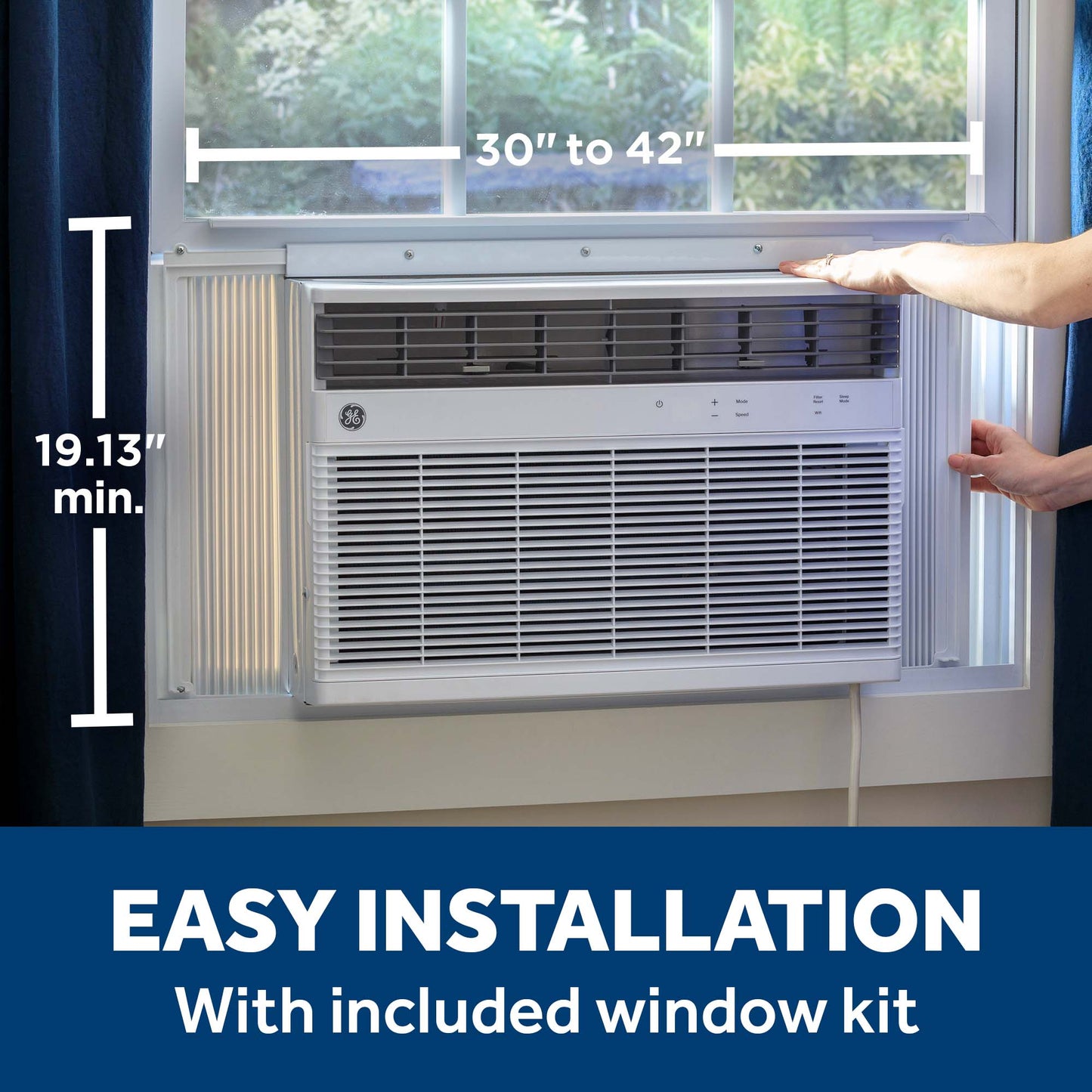 GE APPLIANCES AWGH24WWF GE® 24,000 BTU Smart Heat/Cool Electronic Window Air Conditioner for Extra-Large Rooms up to 1,500 sq. ft. White - AWGH24WWF