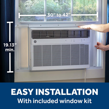 GE APPLIANCES AWGH18WWF GE® 18,000 BTU Smart Heat/Cool Electronic Window Air Conditioner for Extra-Large Rooms up to 1000 sq. ft. White - AWGH18WWF