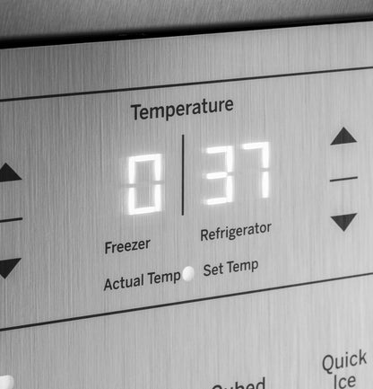 GE APPLIANCES 21.9 Cu. Ft. Counter-Depth Side-By-Side Refrigerator in Stainless Steel - PZS22MYKFS