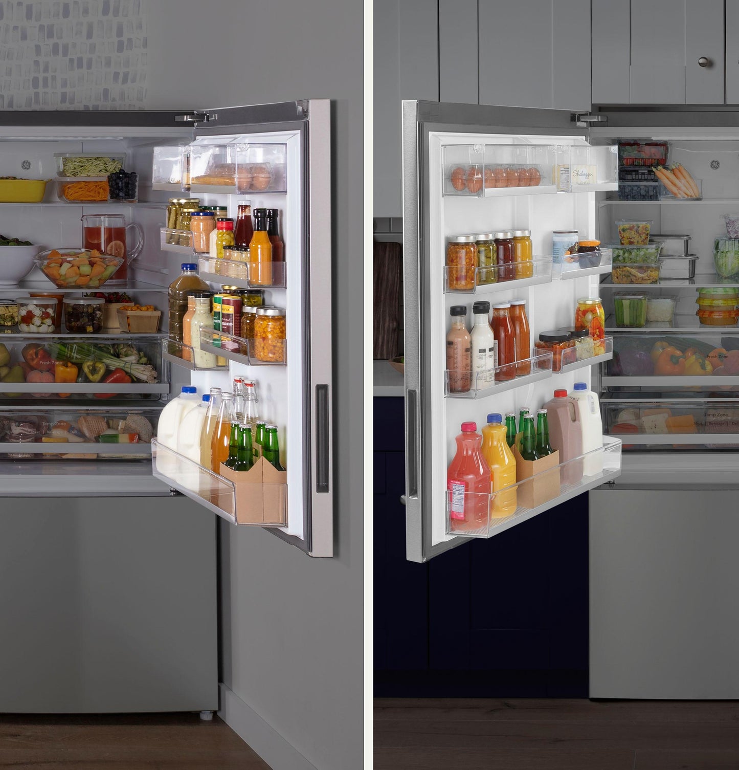 GE APPLIANCES GBE17HYRFS GE® ENERGY STAR® 17.7 Cu. Ft. Counter-Depth Bottom-Freezer Refrigerator in Stainless Steel - GBE17HYRFS