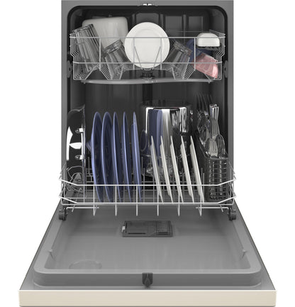 GE APPLIANCES Dishwasher with Front Controls Bisque or Off-white - GDF535PGRCC