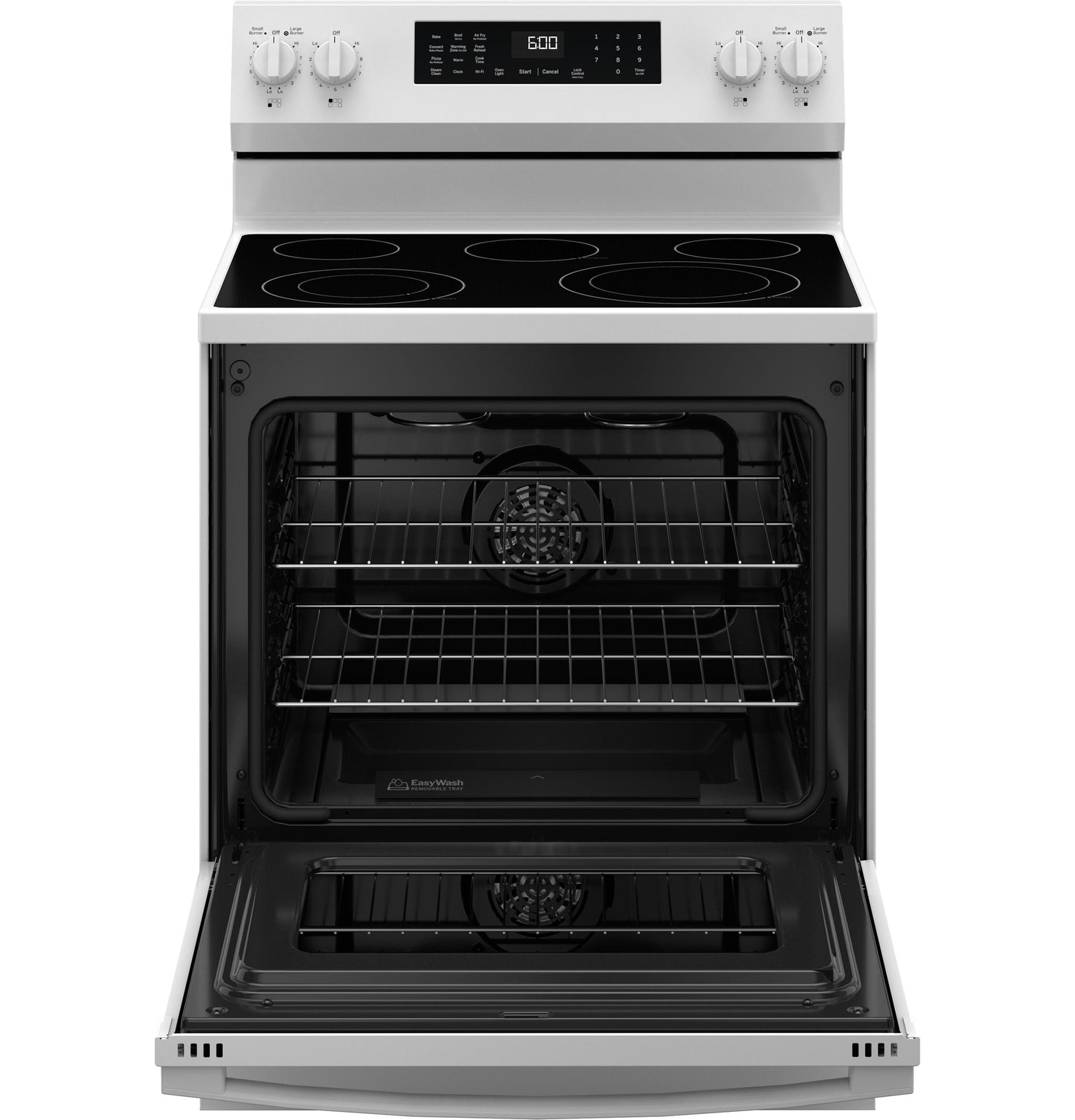 GE APPLIANCES GRF600AVWW GE® ENERGY STAR® 30" Free-Standing Electric Convection Range with No Preheat Air Fry and EasyWash™ Oven Tray White - GRF600AVWW