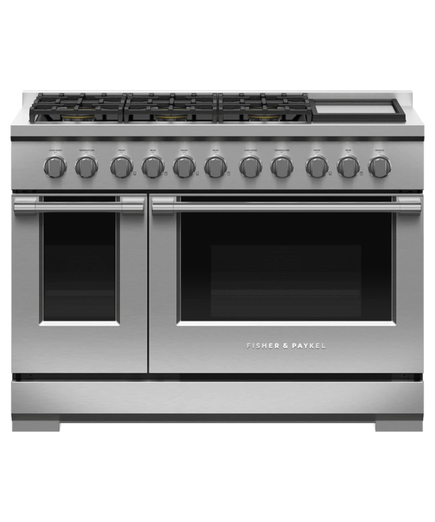 FISHER & PAYKEL RGV3486GDL 48" Series 7 Professional 6 Burner with Griddle Gas Range in Stainless Steel - RGV3486GDL