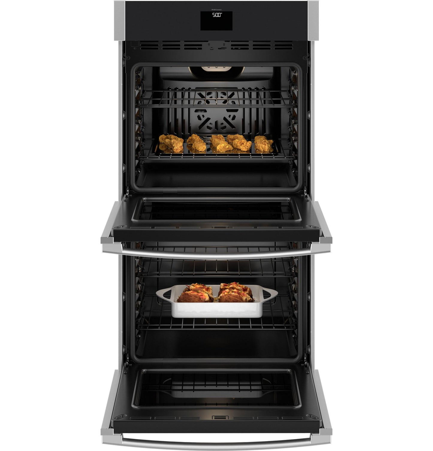 GE APPLIANCES JKD5000SVSS GE® 27" Smart Built-In Convection Double Wall Oven with No Preheat Air Fry in Stainless Steel - JKD5000SVSS