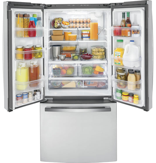 GE APPLIANCES GWE19JYLFS GE ENERGY STAR 18.6 Cu. Ft. Counter-Depth French-Door Refrigerator in Stainless Steel - GWE19JYLFS