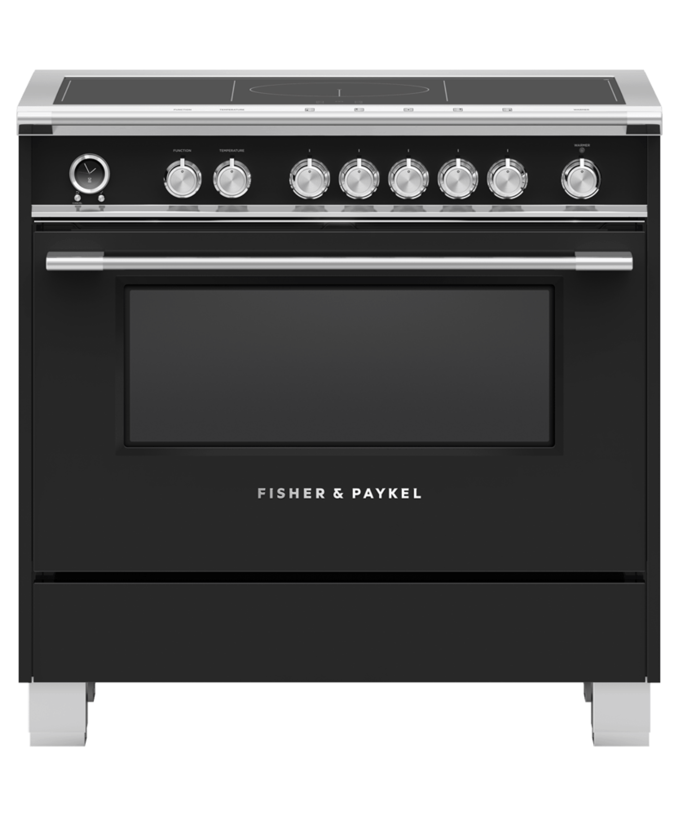 FISHER & PAYKEL OR36SCI6B1 36" Series 9 Classic 5 Zone Induction Self-Cleaning Range Black - OR36SCI6B1