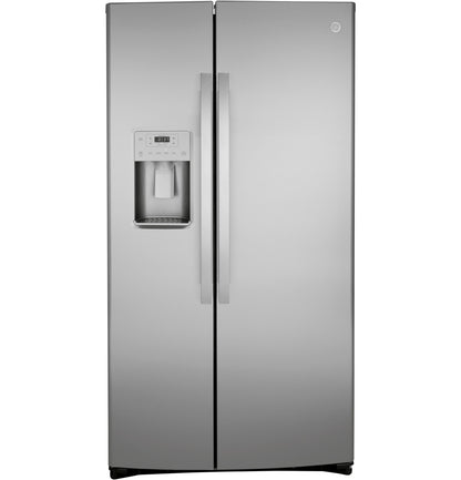 GE APPLIANCES 21.8 Cu. Ft. Counter-Depth Fingerprint Resistant Side-By-Side Refrigerator in Stainless Steel - GZS22IYNFS