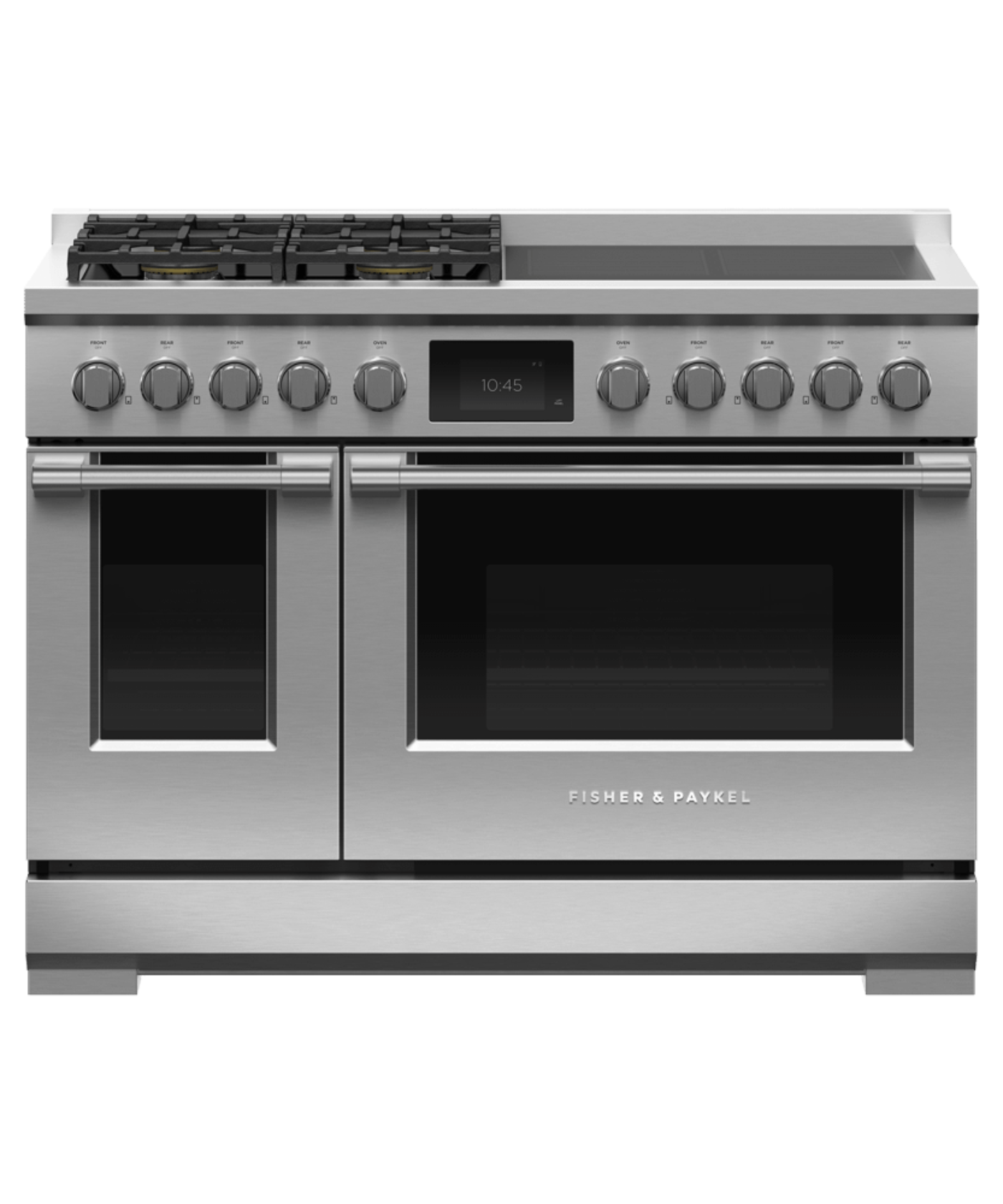 FISHER & PAYKEL RHV3484L 48" Series 11 Professional Dual Fuel 4 Burner + 4 Zone Induction Self-Cleaning Range in Stainless Steel - RHV3484L