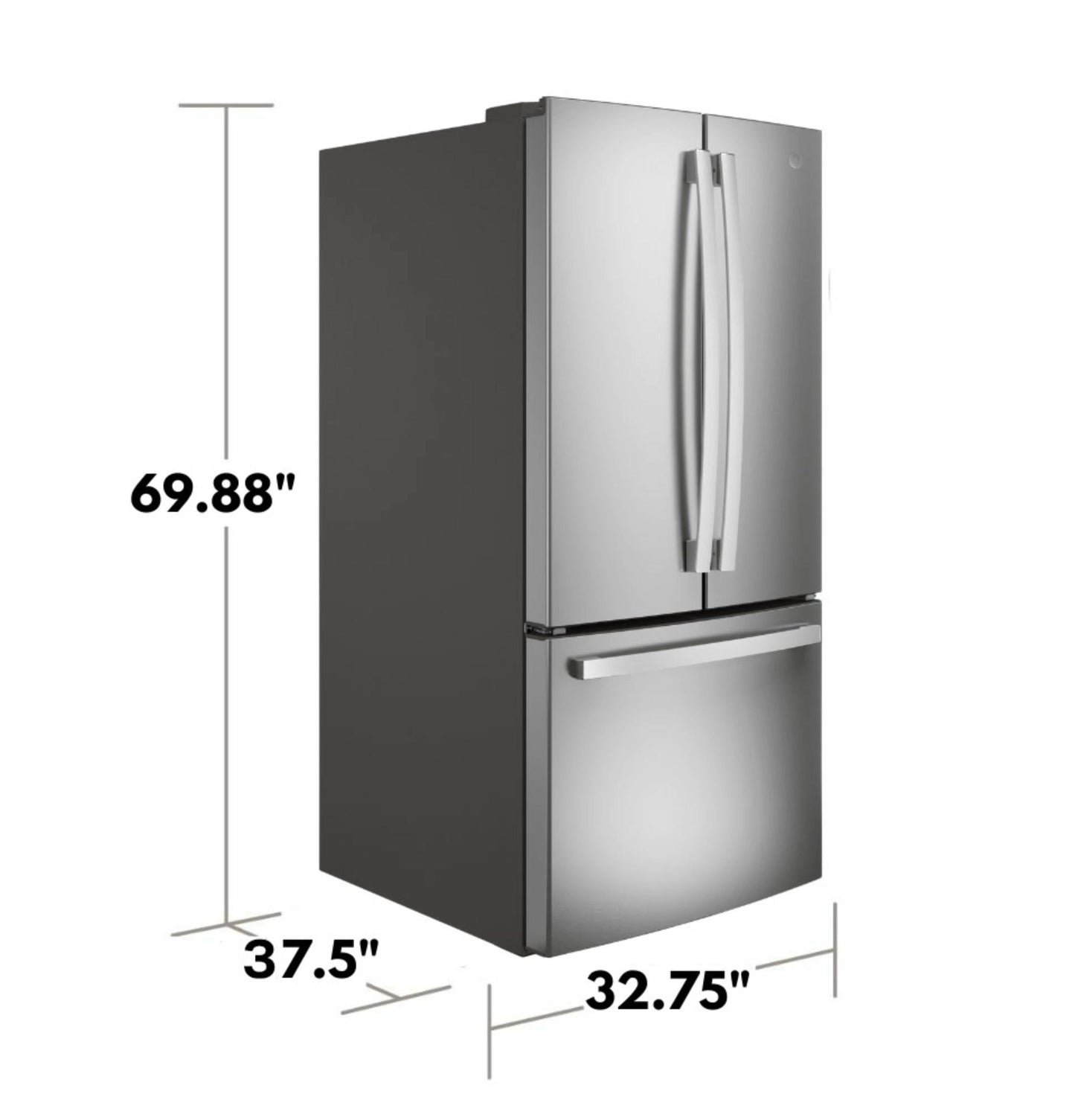 GE APPLIANCES 24.7 Cu. Ft. French-Door Refrigerator in Stainless Steel - GNE25JYKFS