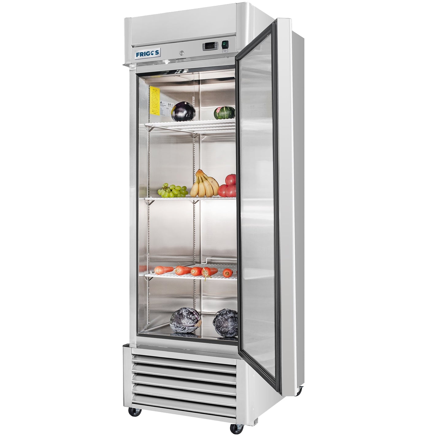 Frigos Commercial Reach in Freezer 27" Width Solid 1 Door 21 Cu Ft with Aluminum Interior with 304 Stainless Steel Floor - FG-FZ-1D