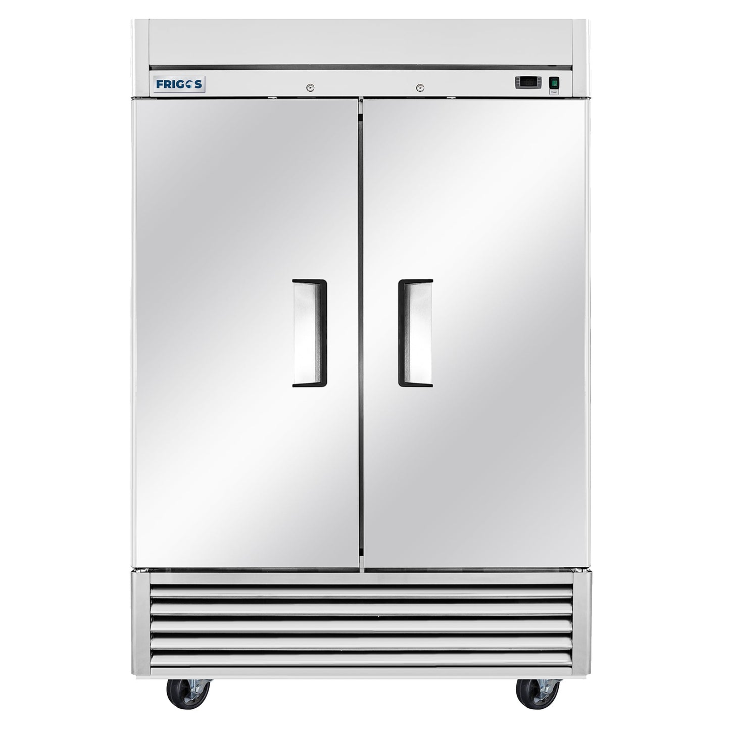 Frigos Commercial Reach in Freezer 54" Width Solid 2 Door 47 Cu Ft with Aluminum Interior with 304 Stainless Steel Floor - FG-FZ-2D