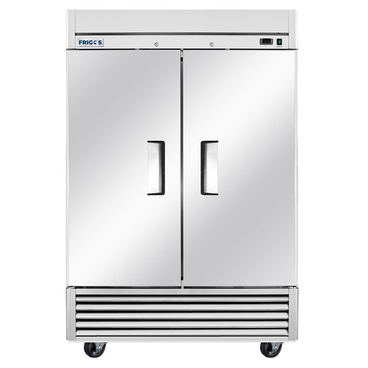 Frigos Commercial Reach in Freezer 54" Width Solid 2 Door 47 Cu Ft with Aluminum Interior with 304 Stainless Steel Floor - FG-FZ-2D