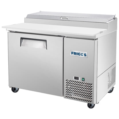 Pizza Prep Table Refrigerator 44" Width 1 Door Frigos with Aluminum Interior with 304 Stainless Steel Floor - FG-PZPT-44