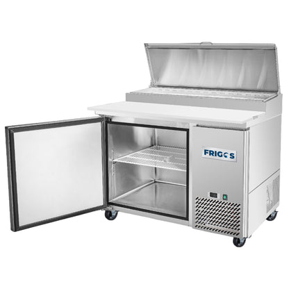 Pizza Prep Table Refrigerator 44" Width 1 Door Frigos with Aluminum Interior with 304 Stainless Steel Floor - FG-PZPT-44