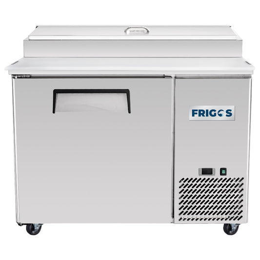 Pizza Prep Table Refrigerator 44" Width 1 Door Frigos with Aluminum Interior with 304 Stainless Steel Floor - FG-PZPT-44