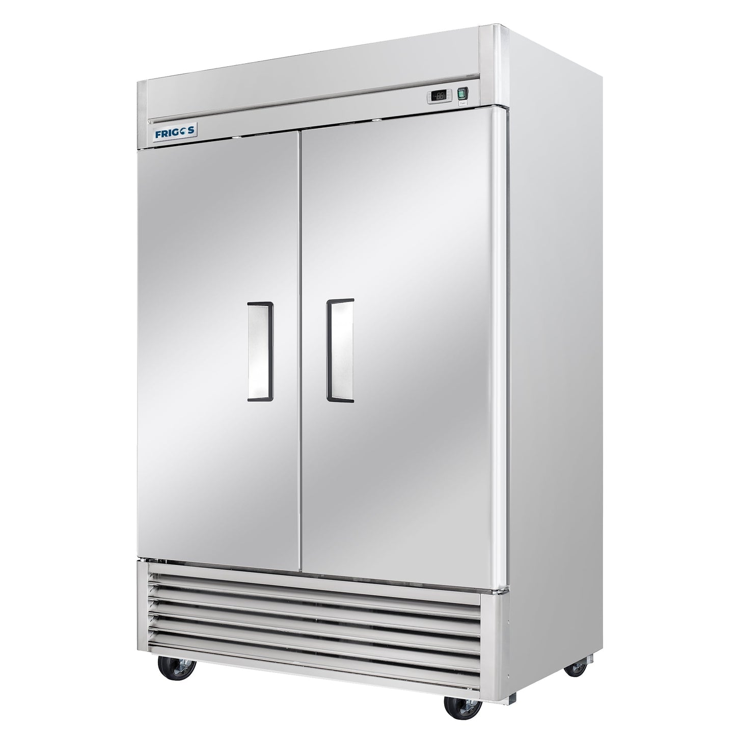 Frigos Commercial Reach in Refrigerator 54" Width Solid 2 Door 47 Cu Ft with Aluminum Interior with 304 Stainless Steel Floor - FG-RF-2D