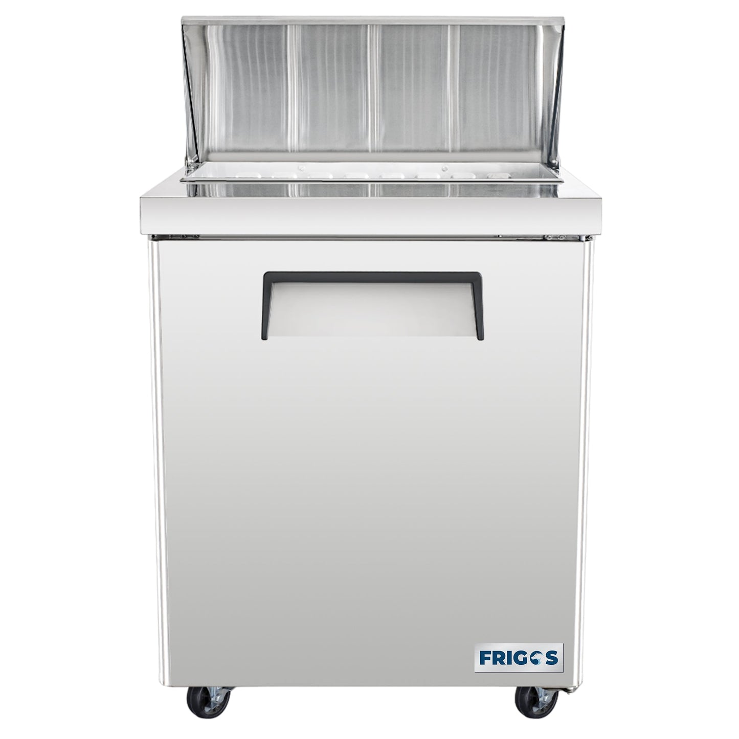 Frigos Sandwich and Salad Prep Table Refrigerator 29" Width 1 Door with Aluminum Interior with 304 Stainless Steel Floor - FG-SWPT-29