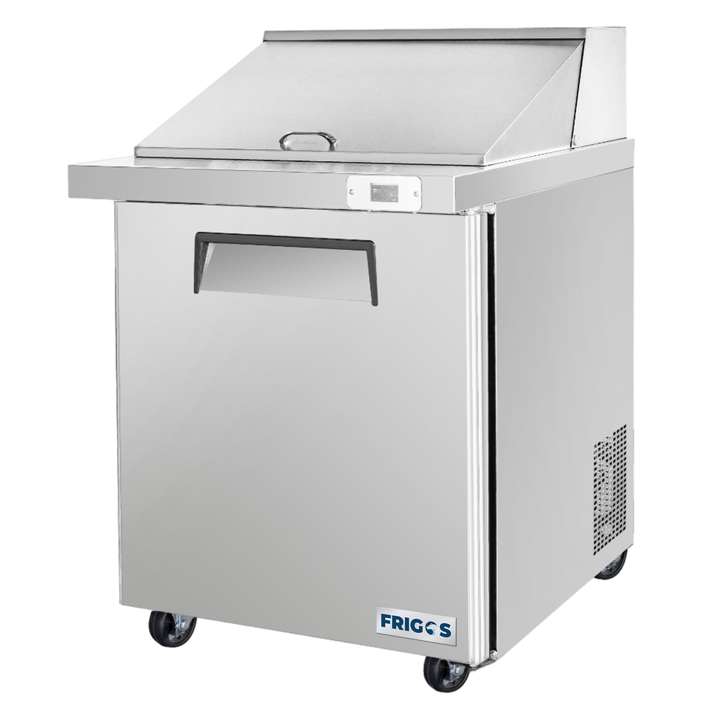 Frigos Sandwich and Salad Prep Table Refrigerator 29" Width 1 Door with Aluminum Interior with 304 Stainless Steel Floor - FG-SWPT-29