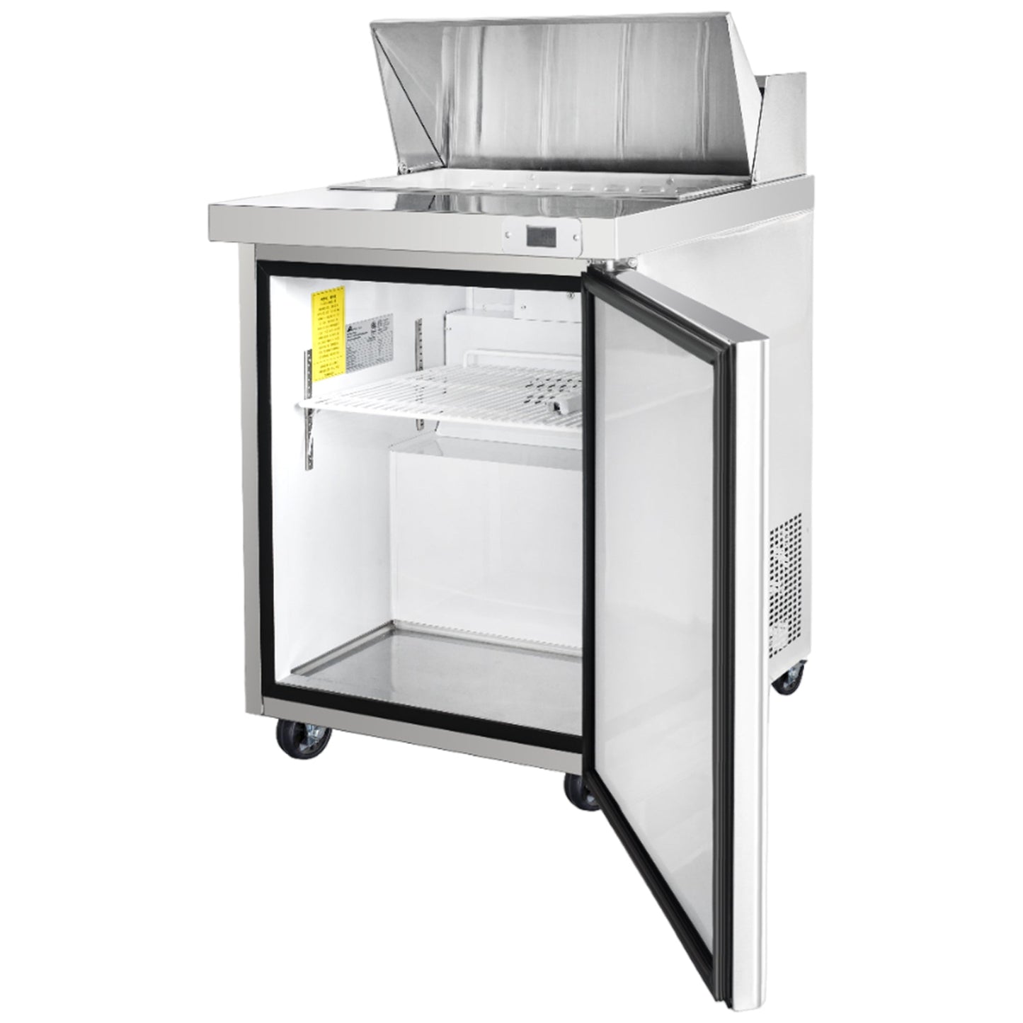 Frigos Sandwich and Salad Prep Table Refrigerator 29" Width 1 Door with Aluminum Interior with 304 Stainless Steel Floor - FG-SWPT-29