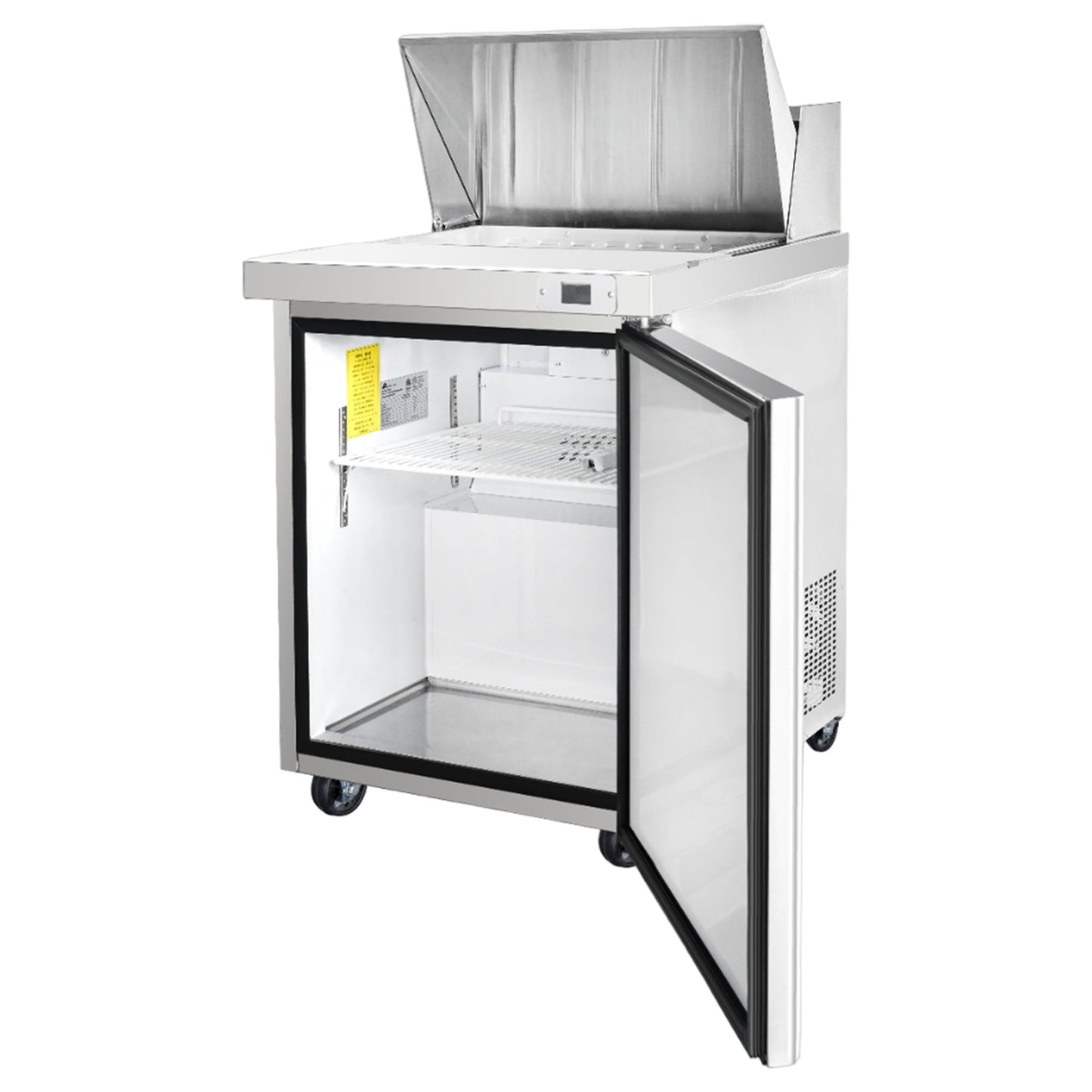 Frigos Sandwich and Salad Prep Table Refrigerator 29" Width 1 Door Mega Top with Aluminum Interior with 304 Stainless Steel Floor - FG-SWPT-29-MT