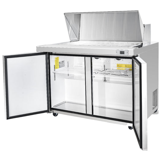 Frigos Sandwich and Salad Prep Table Refrigerator 48" Width 2 Door with Aluminum Interior with 304 Stainless Steel Floor - FG-SWPT-48
