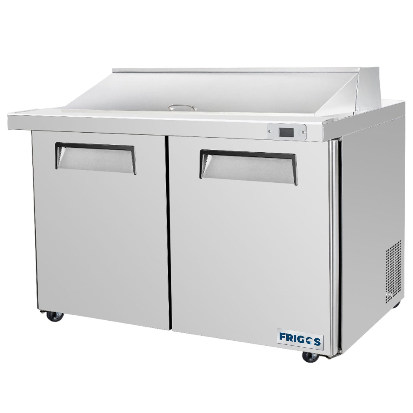 Frigos Sandwich and Salad Prep Table Refrigerator 60" Width 2 Door with Aluminum Interior with 304 Stainless Steel Floor - FG-SWPT-60