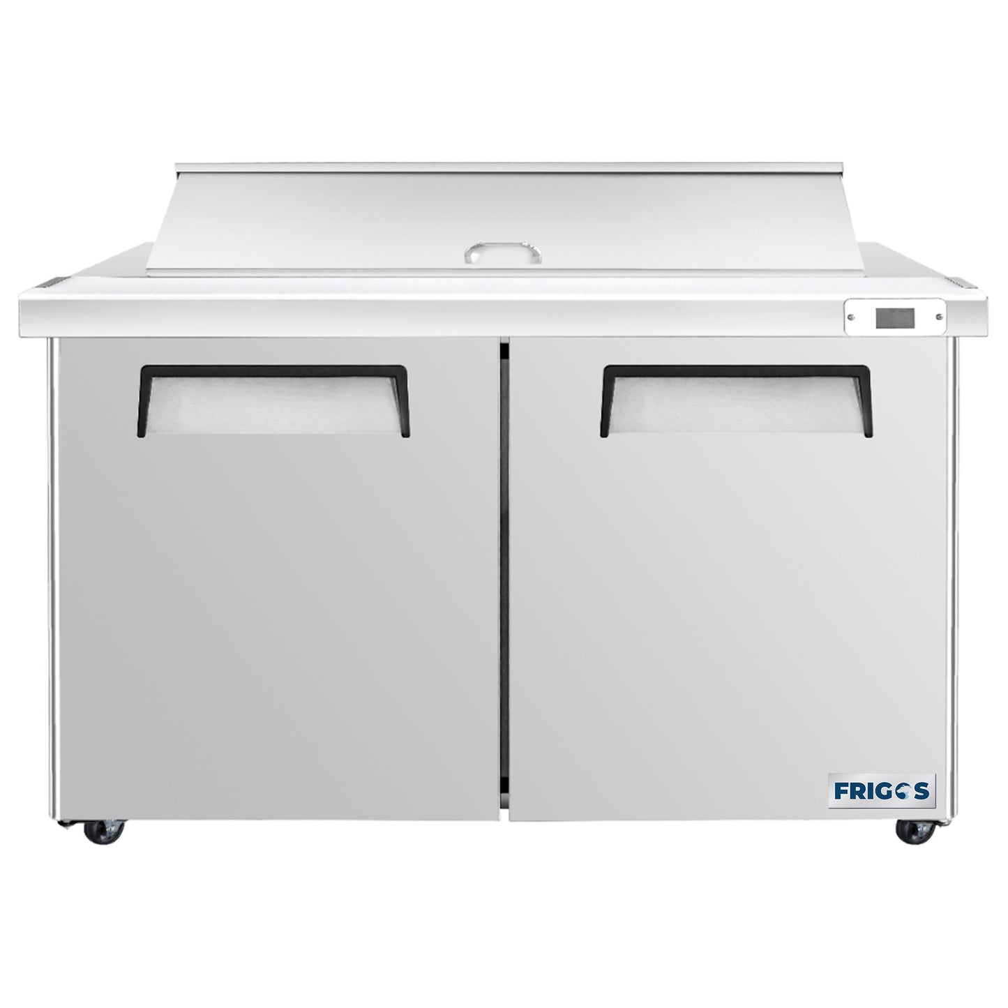 Frigos Sandwich and Salad Prep Table Refrigerator 60" Width 2 Door with Aluminum Interior with 304 Stainless Steel Floor - FG-SWPT-60