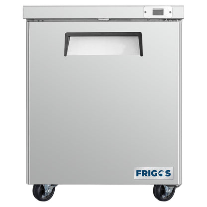 Frigos Commercial Undercounter Refrigerator 29” Width 1 Door Frigos with Aluminum Interior with 304 Stainless Steel Floor - FG-UCRF-29