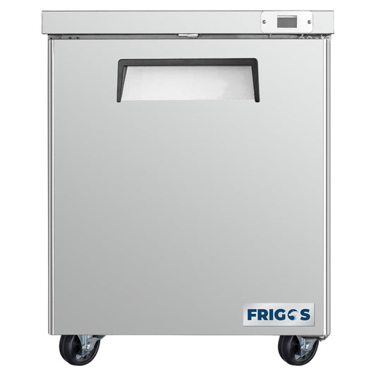Frigos Commercial Undercounter Refrigerator 29” Width 1 Door Frigos with Aluminum Interior with 304 Stainless Steel Floor - FG-UCRF-29