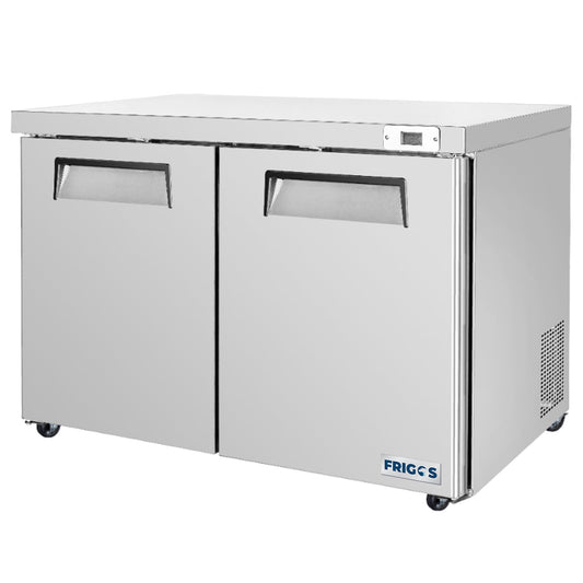Frigos Commercial Undercounter Refrigerator 48" Width 2 Door True Frigos with Aluminum Interior with 304 Stainless Steel Floor - FG-UCRF-48