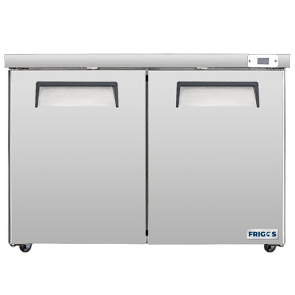 Frigos Commercial Undercounter Refrigerator 48" Width 2 Door True Frigos with Aluminum Interior with 304 Stainless Steel Floor - FG-UCRF-48