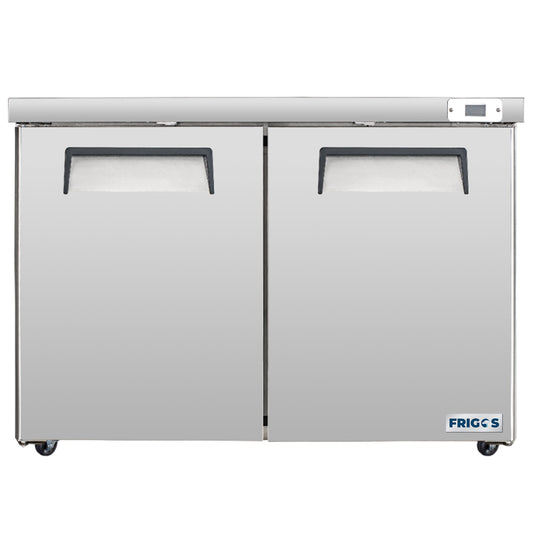 Frigos Commercial Undercounter Refrigerator 48" Width 2 Door True Frigos with Aluminum Interior with 304 Stainless Steel Floor - FG-UCRF-48