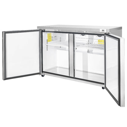 Frigos Commercial Undercounter Refrigerator 48" Width 2 Door True Frigos with Aluminum Interior with 304 Stainless Steel Floor - FG-UCRF-48