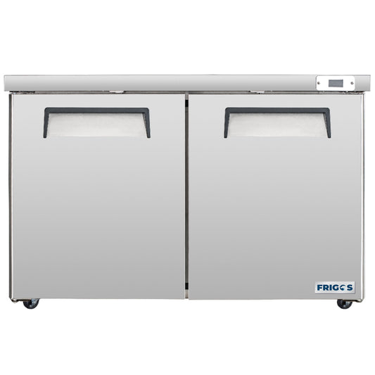 Frigos Commercial Undercounter Refrigerator 60" Width 2 Door Frigos with Aluminum Interior with 304 Stainless Steel Floor - FG-UCRF-60