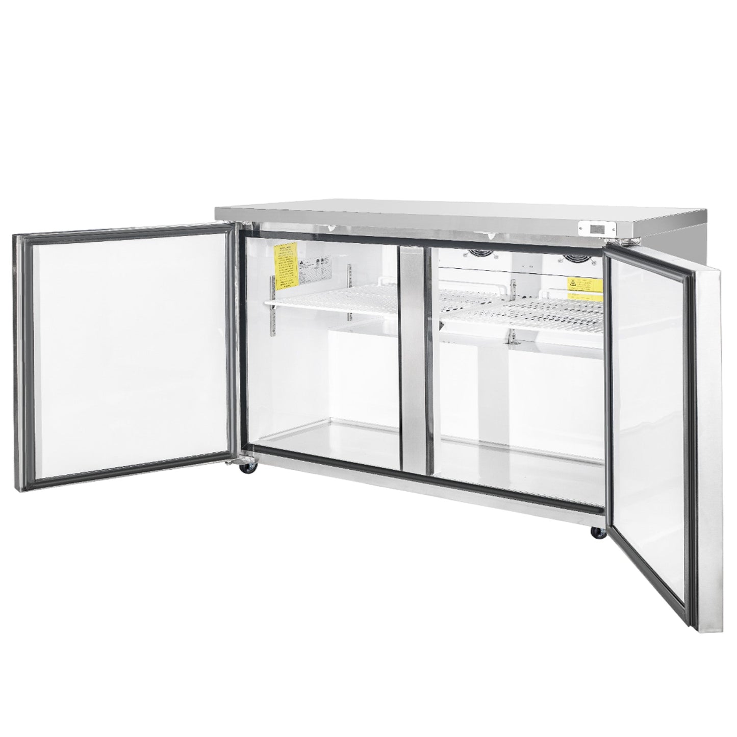 Frigos Commercial Undercounter Refrigerator 60" Width 2 Door Frigos with Aluminum Interior with 304 Stainless Steel Floor - FG-UCRF-60