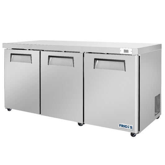 Commercial Undercounter Refrigerator 72" Width 3 Door with Aluminum Interior with 304 Stainless Steel Floor - FG-UCRF-72