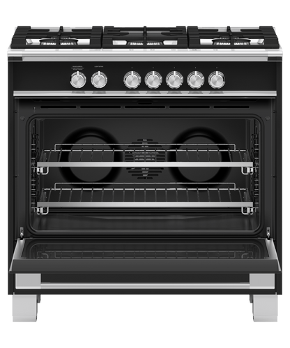 FISHER & PAYKEL OR36SCG4B1 36" Series 7 Classic 5 Burner Gas Range Black - OR36SCG4B1