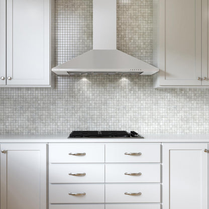 XO APPLIANCE XOB30WC 30" CCC 600/395 CFM Italian Made Wall Mount Chimney Range Hood White - XOB30WC