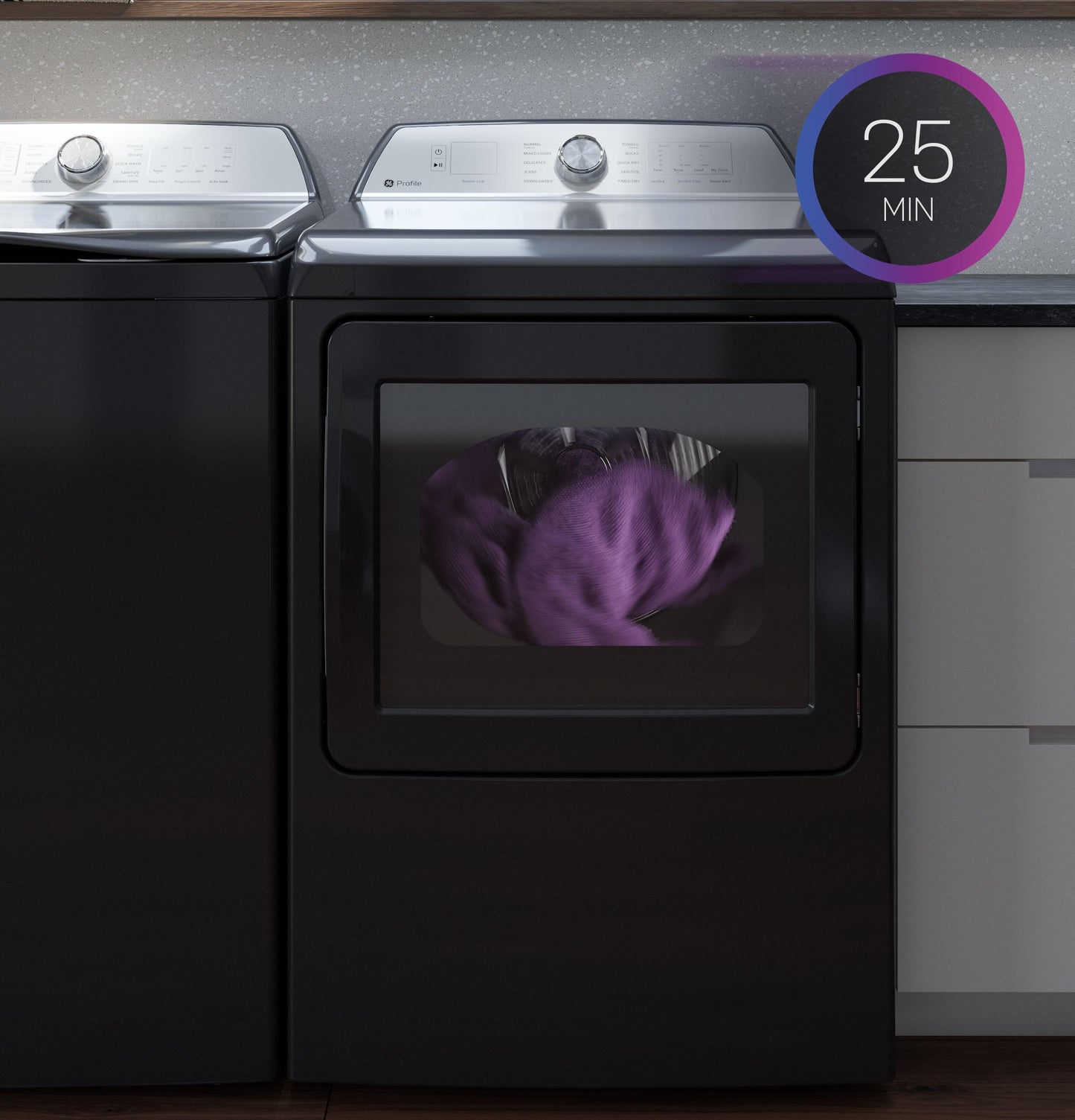 GE APPLIANCES GE Profile 7.3 cu. ft. Capacity Smart Gas Dryer with Fabric Refresh Blue - PTD90GBPTRS