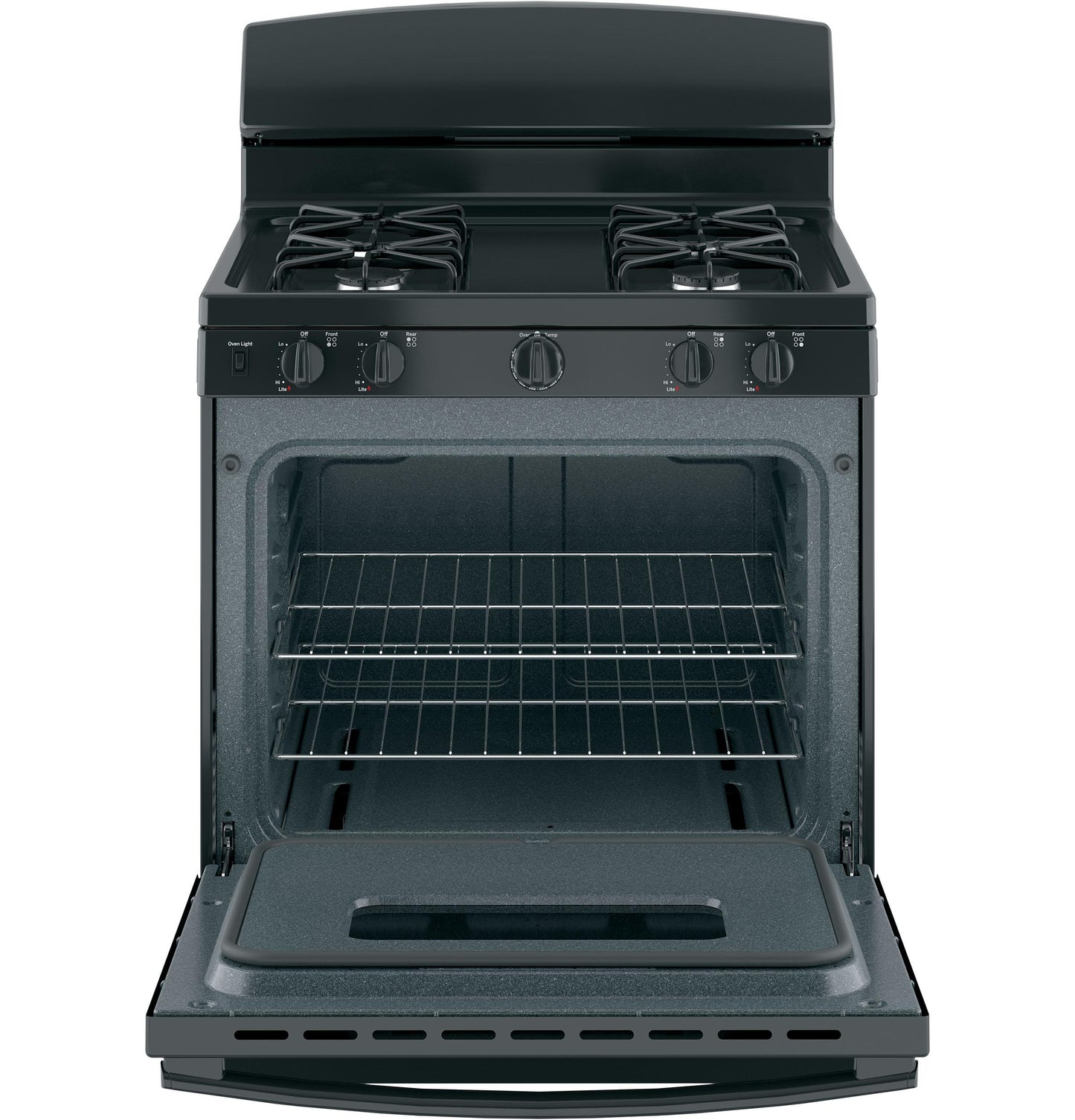 GE APPLIANCES GE 30" Free-Standing Front Control Gas Range Black - JGBS10DEMBB