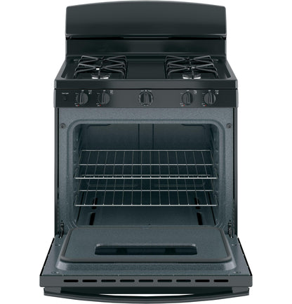 GE APPLIANCES GE 30" Free-Standing Front Control Gas Range Black - JGBS10DEMBB