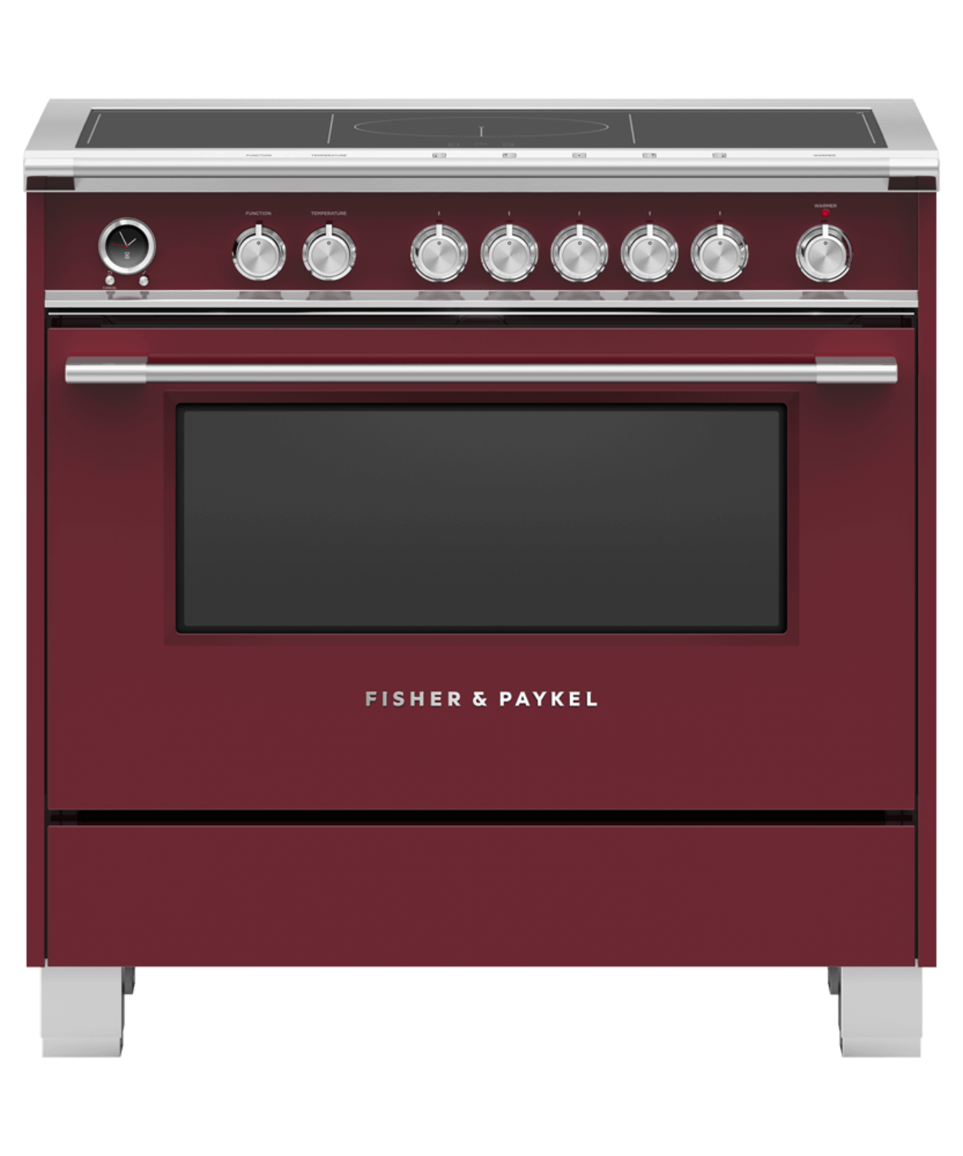 FISHER & PAYKEL OR36SCI6R1 36" Series 9 Classic 5 Zone Induction Self-Cleaning Range Red - OR36SCI6R1