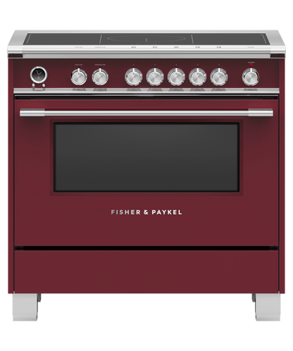 FISHER & PAYKEL OR36SCI6R1 36" Series 9 Classic 5 Zone Induction Self-Cleaning Range Red - OR36SCI6R1
