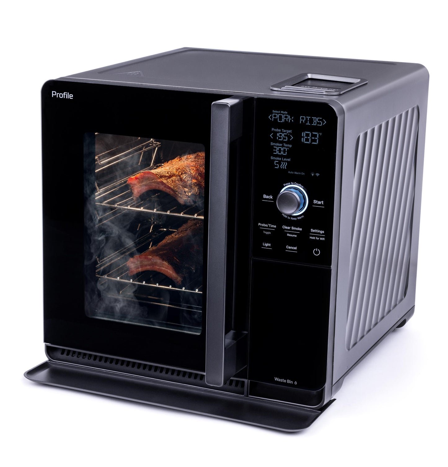 GE APPLIANCES P9SBAAS6VBB GE Profile™ Smart Indoor Pellet Smoker Black - P9SBAAS6VBB
