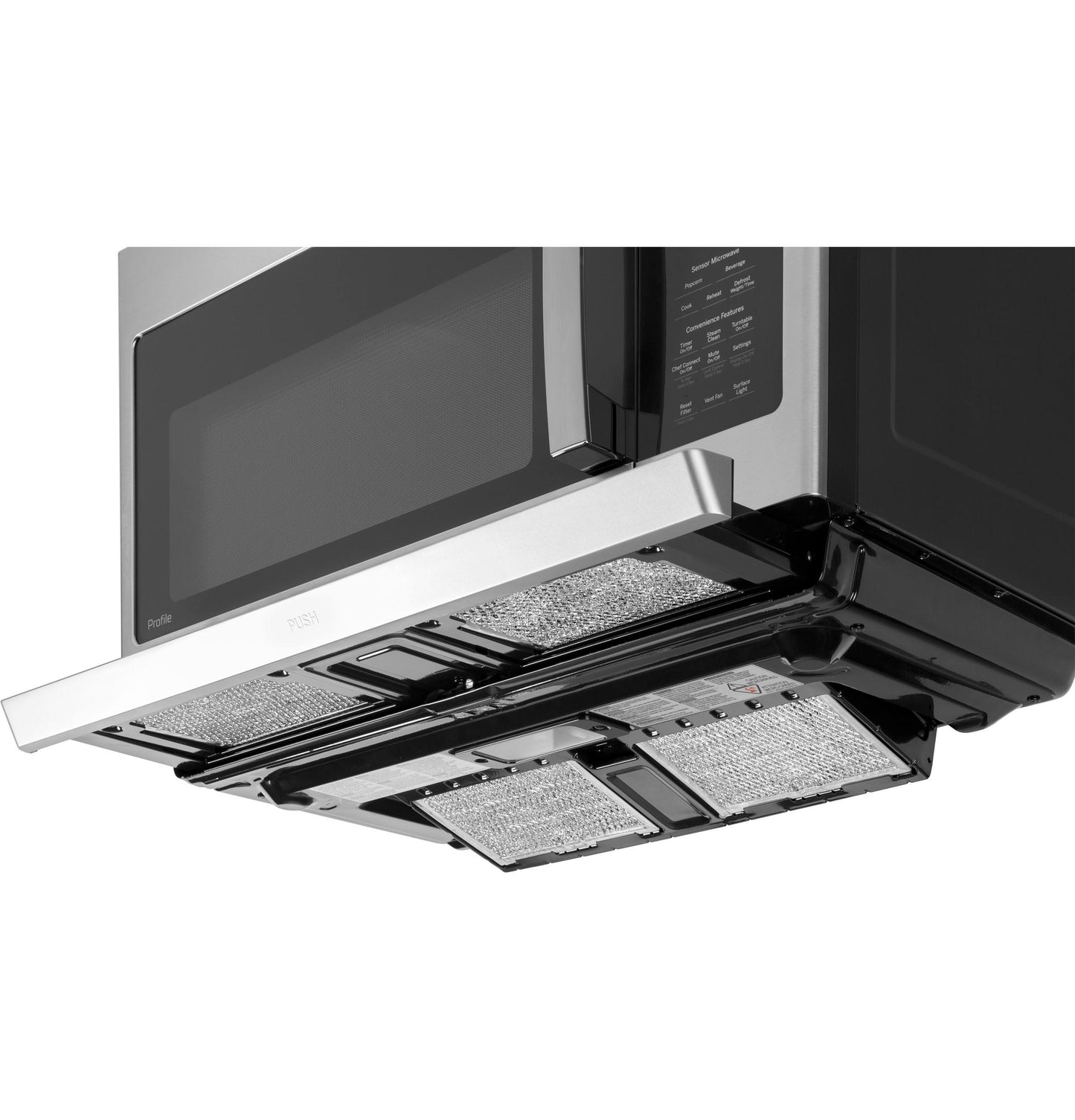 GE APPLIANCES Profile 2.2 Cu. Ft. Over-the-Range Sensor Microwave Oven in Stainless Steel - PVM9225SRSS