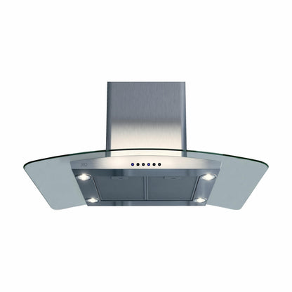 XO APPLIANCE XOMI36GC 36" CCC 600/395 CFM Island Hood Stainless/Glass in Stainless Steel - XOMI36GC