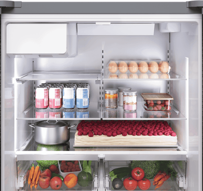 BOSCH B36FD52SNS 500 Series, French Door Bottom freezer, multi door, 36'', Brushed steel (with anti-fingerprint), Total No Frost in Stainless Steel - B36FD52SNS
